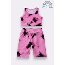 My Kids Wear Kız Çocuk Çok Amaçlı Desenli Mayo & Spor Takımı 12440 Beyaz - Koyu Mavi