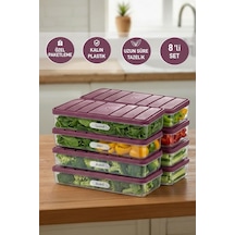 Selka Home 8 Adet 1 Lt. Nora Organizer Buzdolabı  Buzluk Düzenleyici Saklama Kabı
