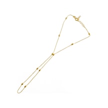 Taşsız Topçuklu Zincir Gümüş Şahmeran Bileklik - Rodyum Gold