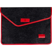 Minbag Aba Siyah Keçe Laptop Çantası, Kırmızı