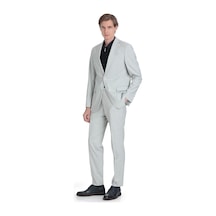 Hatemoğlu Gri Comfort Fit Mono Yaka Klasik Takım Elbise 34908 Gri