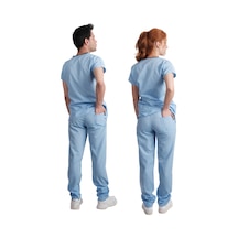Unisex Medikal Üniforma Scrubs Pantolon, Mavi Üniforma Tek Alt