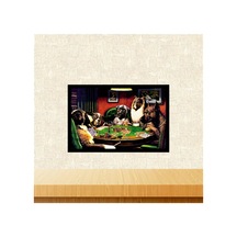 Kumarbaz Köpekler Tasarımlı 20-30 Cm Retro Ahşap Tablo Tkfx5931 Çok Renkli - 743297211 Çok Renkli