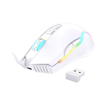 Dizüstü Bilgisayar İçin Kablosuz Usb Şarj Edilebilir Ergonomik Kablosuz Oyun Faresi Beyaz