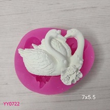 Yy0722 Çiçekli Sevgili Kuğular Silikon Kalıp