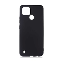 Kilifone - Realme Uyumlu C21 - Kılıf Mat Renkli Esnek Premier Silikon Kapak - Siyah