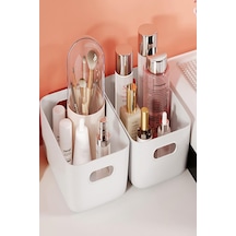 2 Adet Beyaz 3.5 Litre Basic Dolap Içi, Buzdolabı Düzenleyici, Banyo Organizer Sepet Plastik 20 X 30 Diğer