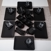 Keramika Takım Kahvaltı 36 Parça 6 Kişilik Mat Siyah Siera Siyah