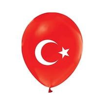 Türk Bayrak Lı Balon 20 Adet Gemar Marka 10" 26cm 045 Kırmızı