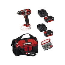 Einhell TP-CD 18/50 Li-ı Bl Solo Darbeli Akülü Vidalama + 2x4AH Akü + 32 Parça Bits Uç Seti 45/29 Kumaş Çanta