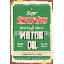 araba motor yağı retro vintage ahşap poster