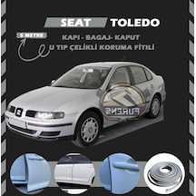 Seat Toledo Oto Araç Kapı Koruma Fitili 5metre Parlak Gri Renk