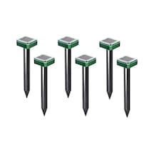 Mufunye Güneş Enerjili Ultrasonik Hayvan Kovucu, Sırtlan Ve Fareleri Dışarıda Engeller - Yeşil Kare, 6 Adet Set