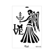 Rich New Seri N-392 Stencil 35x25 Cm - Blba-289380 Renkli