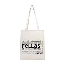Fellas Baskılı Gabardin Bez Çanta (35X40 Cm)