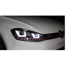 Golf 7 Gtı Çift U Led Kırımzı Çizgili Bı-Xenon Far