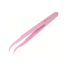 Koodmax Hassas Elektronik Ve El Sanatları Tamir Cımbızı Sert Plastik 12cm Kavisli Cımbız Pembe