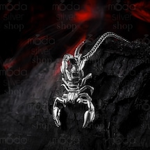 Modasilvers 925 Ayar Gümüş Akrep Tasarım Erkek Kolye Gümüş
