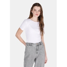 Colin's Colins Slim Fit Kadın Beyaz Kısa Kol Tişört Cl1073166 Q1.v2 Wht Beyaz