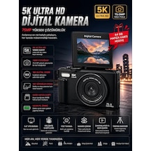 5k 75mp Hd Dijital Kamera 18x Dijital Zoom, Flaşlı,3.0 İnç Ekranlı Fotoğraf Makinesi Çok Renkli