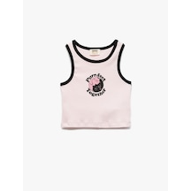 Koton Bisiklet Yaka Kolsuz Baskılı Pamuklu Atlet Pembe 5skg30075ak Gül