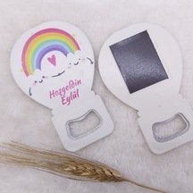 Gökkuşağı Baskılı Kız Bebek Balon Açacak Magnet 11x7 Cm 30 Adet