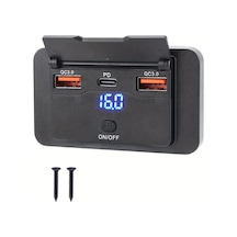 Stil A Duvara Montaj İçin Tasarlanmış, Usb C Ve Çift Qc 3.0 Araç Usb Bağlantı Noktaları İle Donatılmış, Düğme Anahtarı, Çok Bağlantılı Güç Soketi, Araçlarda, Otobüslerde, Karavanlarda Ve Kamyonlarda Dıy Aksesuarları İçin Uygun, Pil Olmadan