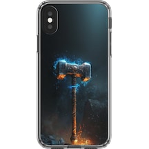 Apple Uyumlu iPhone Xs Şeffaf Kılıf Çekiç Tasarımlı