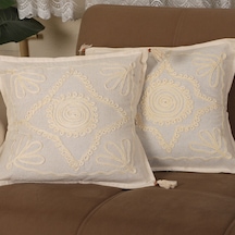 Laseli Boncuklu 2 Li Kırlent Kılıfı %100 Pamuk 40 x 40