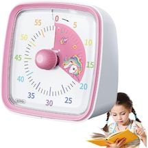 Yunbaoit Gece Işıklı Beyaz, Renkli Gökkuşağı Tasarımlı 60 Dakikalık Mekanik Mutfak Ve Çocuk Zamanlayıcı Sevimli Ve Kullanışlı Timer Pembe
