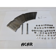 6.5 CM Dosya Klasör Menü Kartela Vidası Nikel Inox Renk 100 Adet