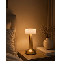 Ers Gold Kare Led Masa Lambası Şarjlı Dimmer Kontrollü Dekoratif Işık Çok Renkli