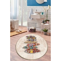 Chilai Home Rovny Çap 140x140 Cm Banyo Halısı Djt Renkli