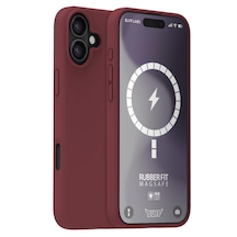 Apple Uyumlu iPhone Buff 16 Plus Magsafe Rubber Fit Silikon Kılıf Plum