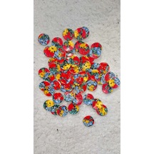 Desenli Düğme Renk. 17mm 28 Boy 2 Delikli Karışık Renkli Düğme 20 Adet