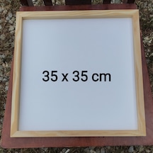 35x35cm Beyaz Ahşap Çerçeveli Pano Camsız-arkalık Sabit
