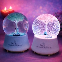 River World Kar Küresi Büyük Boyutta Teması Romantik Çiftler Müzikli