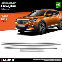 S-Dizayn Peugeot 2008 2 Krom Cam Çıtası 6 Prç 2020 Üzeri