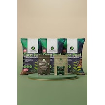 Ayrex Coco Peat 10 L 3 Adet + Jeotop Leonardit Ve Organik Gübre Yetiştirme Paketi 0,250