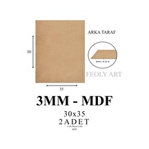 3 Mm 30x35 Mdf Plaka 2 Adet - Hobi, Maket, Ahşap El Sanatları, Pasta Altlığı - 1 Yüz Beyaz Lam Mdf İçin Uygun