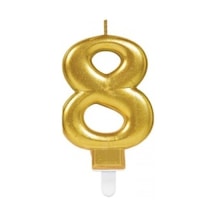 8 Rakamı Mum Gold Renk Çok Renkli