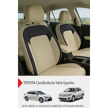Mocha Taytüyü Oto Koltuk Kılıfı Toyota Corolla-auris-yaris Uyumlu Bej