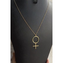 925 Ayar Gümüş 24 Ayar Altın Kaplama Venüs Kolye Gold