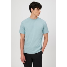 BASKILI BASIC KISA KOL ERKEK T-SHIRT AÇIK MAVİ Açık Mavi