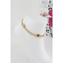 Kadın 316 L Kararmaz Anti Alerjenik Çelik Halhal Zy00023 - Altın