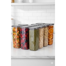 Jumbo Boy 10'lu Etiketli Kare Erzak Saklama Kabı Seti 1700 Ml - Sert Kapaklı Vakumlu Gri - 772372225 Gri
