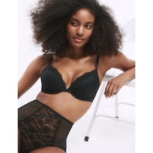 Marks & Spencer Dantelli Balenli Plunge Sütyen T33000318 Siyah