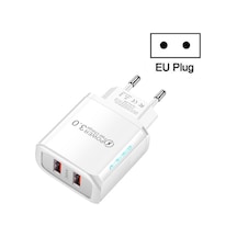 Rogfer 36w Çift Bağlantı Noktalı Qc3.0 Usb Cep Telefonu Şarj Cihazı Çift 18w Çıkış, Ab Fiş Beyaz