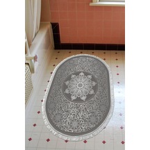 Eko Trend Djt Banyo Paspası Yıkanabilir Kaymaz Taban 1448 Oval Osmanlı Gümüş