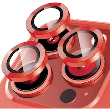 Sumersstore Metal Ring Iphone 15 Pro/15 Pro Max Kırmızı Kamera Koruyucu